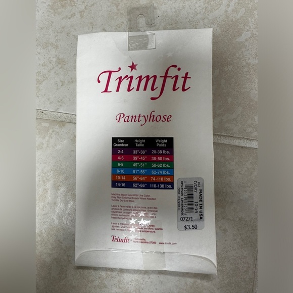 Trimfit sheer nylon and spandex pantyhose size 10-14 girls - Picture 2 of 2